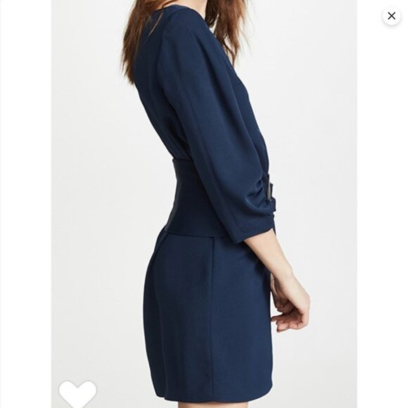 Tibi Blue Shirred Sleeve Shift Dress - Removable Belt - Size 4 - Picture 4 of 10